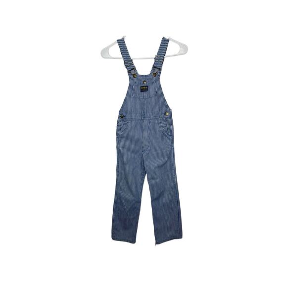 OshKosh B'gosh Other - Oshkosh B'Gosh Overalls Boys Size 7 Blue Denim Railroad Striped Made USA Vintage